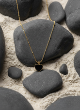 Black Heart Charm Necklace
